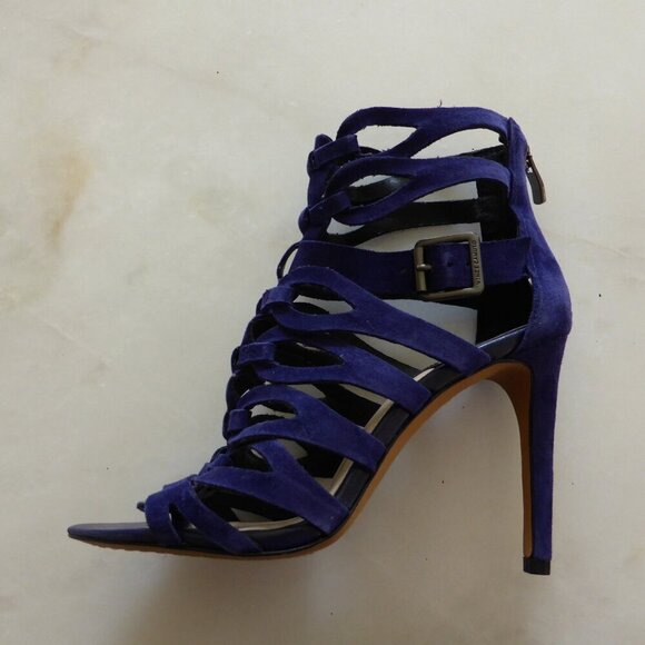 Dark Purple Suede  Vince Camuto Gladiator Sandals, Heels, 7-7.5, 4" Heel - Picture 3 of 12